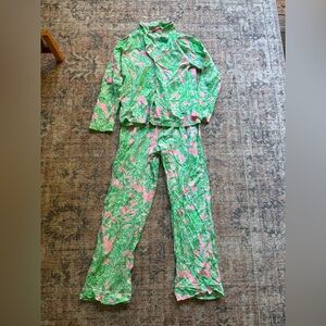 Lilly Pulitzer Green and Pink Pajama Set